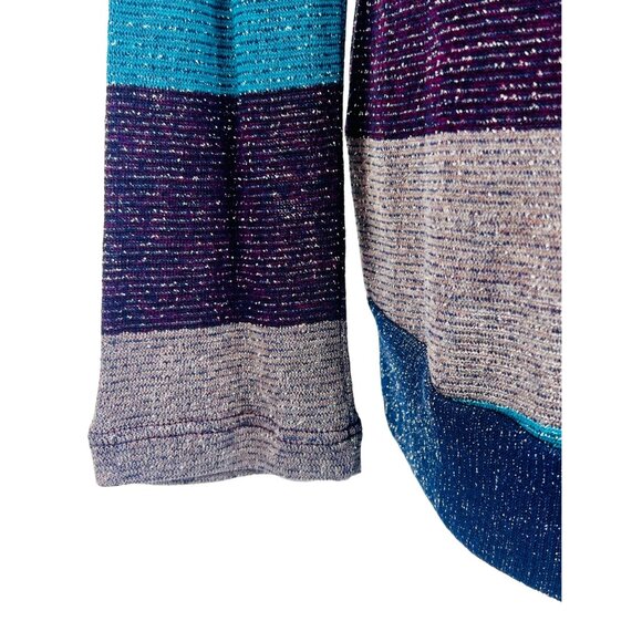 NWT Splendid Luxury Shimmery Striped On-Off Shoulder Long Sleeve Lurex Sweater - Picture 12 of 16